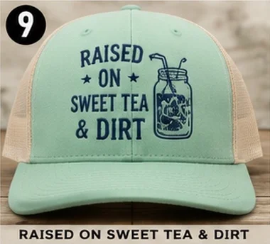 Raised on Sweet Tea & Dirt — Kids Hats, Oberlin Promotional Products