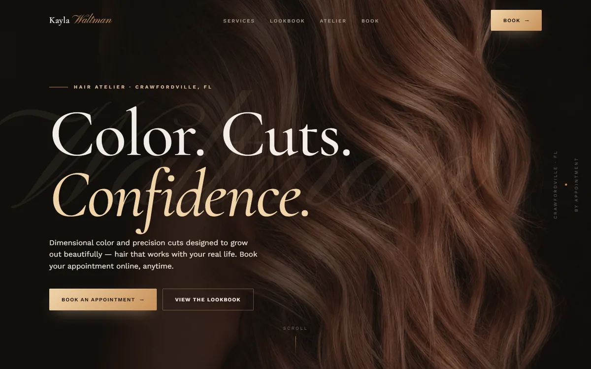 Homepage of kaylawaltmanhair.com